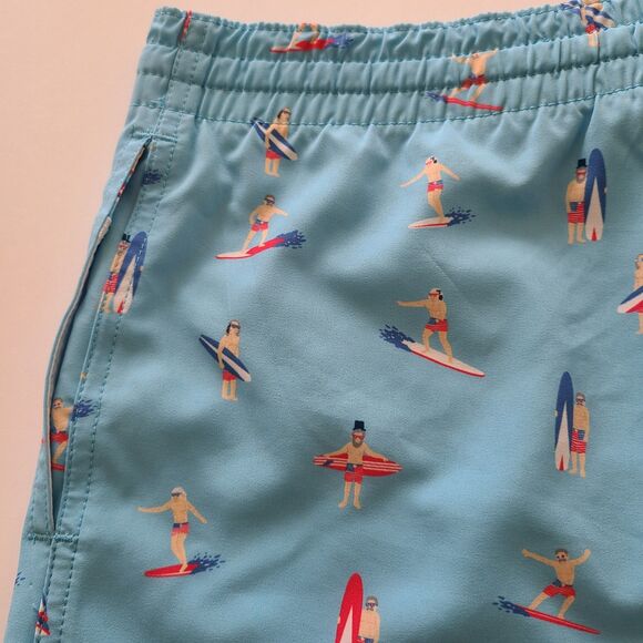 Chubbies Men's Blue Surfer Print Swim Trunks Board Shorts Size Medium - Picture 7 of 11